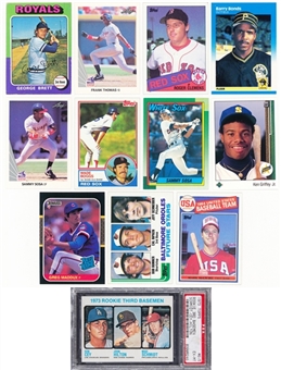 1970s-90s Topps and Assorted Brands Baseball Hall of Famers and Stars Rookie Cards Collection (12 Different) – Including Schmidt, Brett, Ripken and Griffey